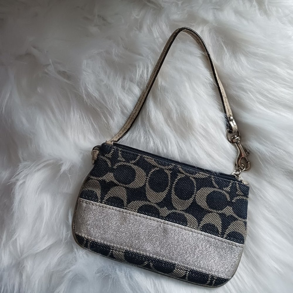 Coach Blue/Silver Wristlet